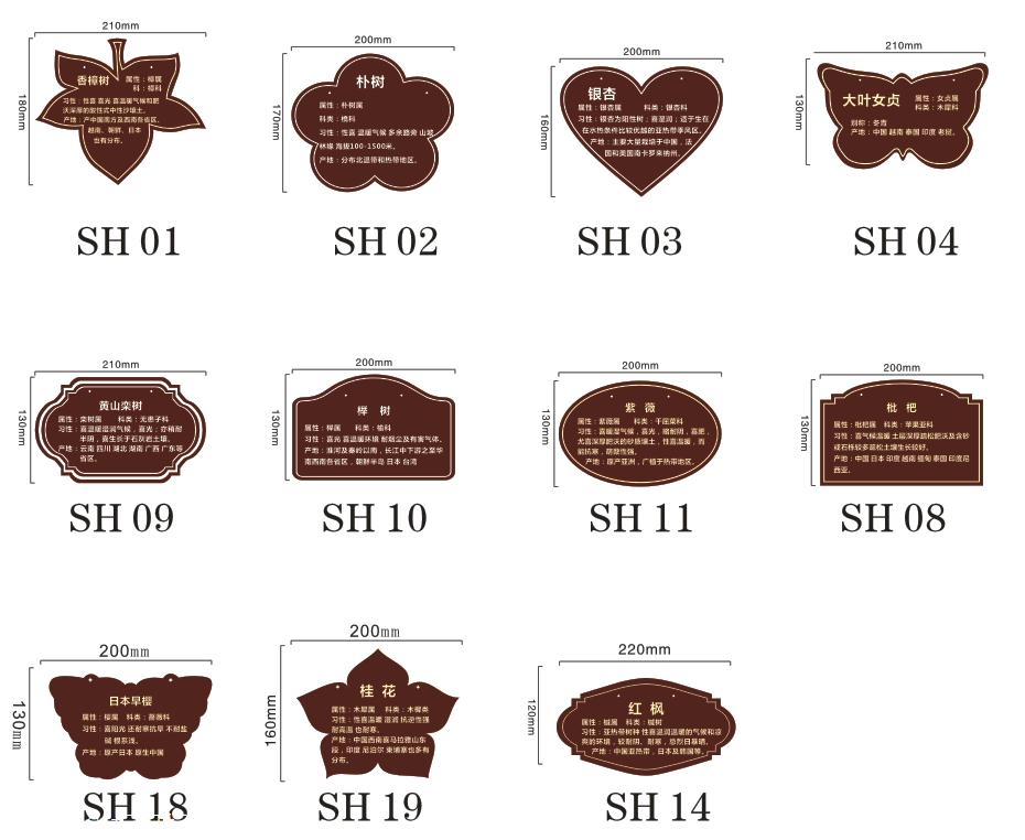 济南小树牌树铭牌花草牌公园牌草坪牌绿化牌
