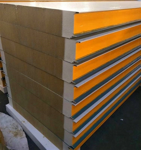 聚氨酯岩棉复合板墙面聚氨酯金属外墙板桥西区厂家供应中汇建筑