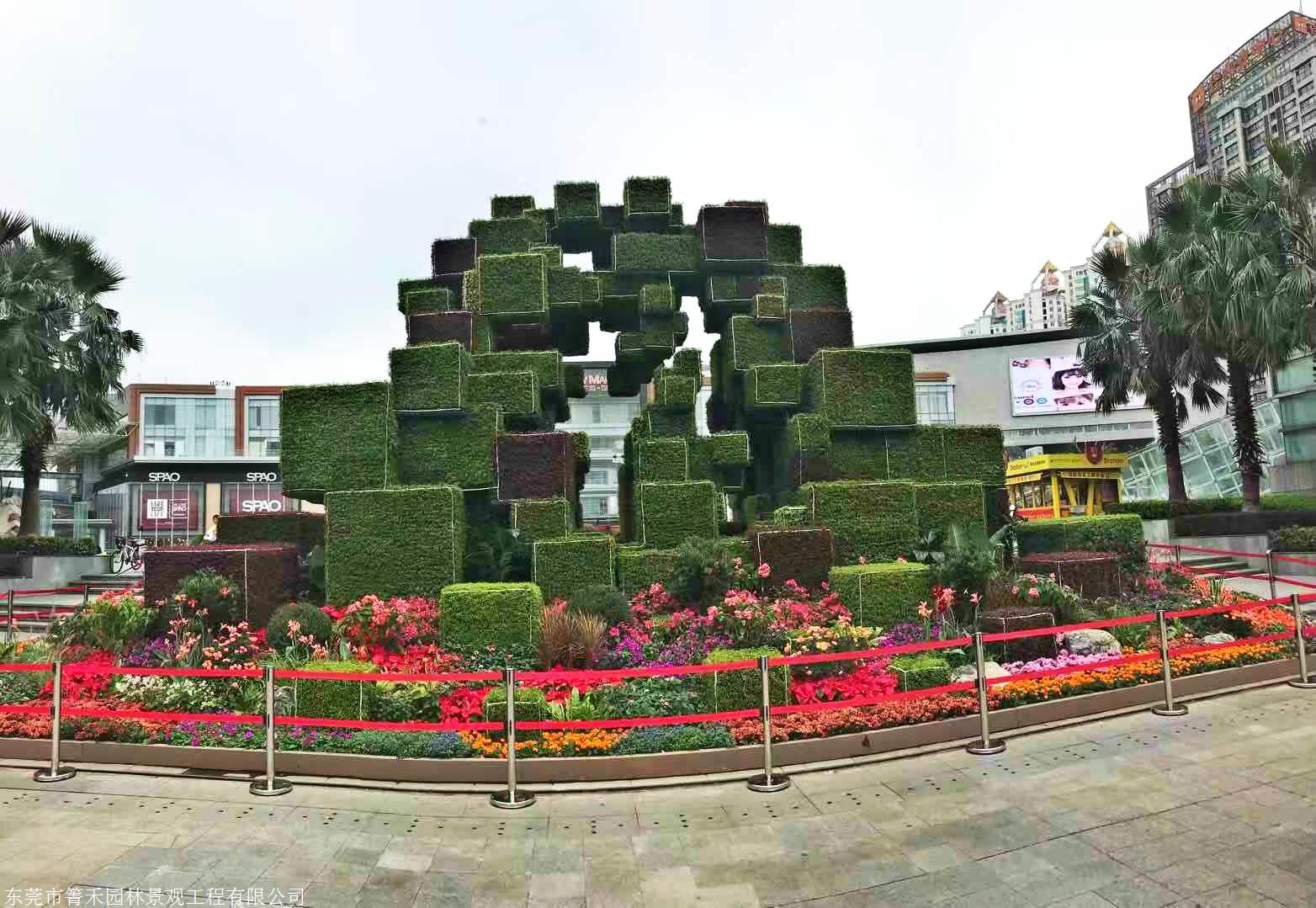 深圳绿雕五色草造型雕塑立体花坛