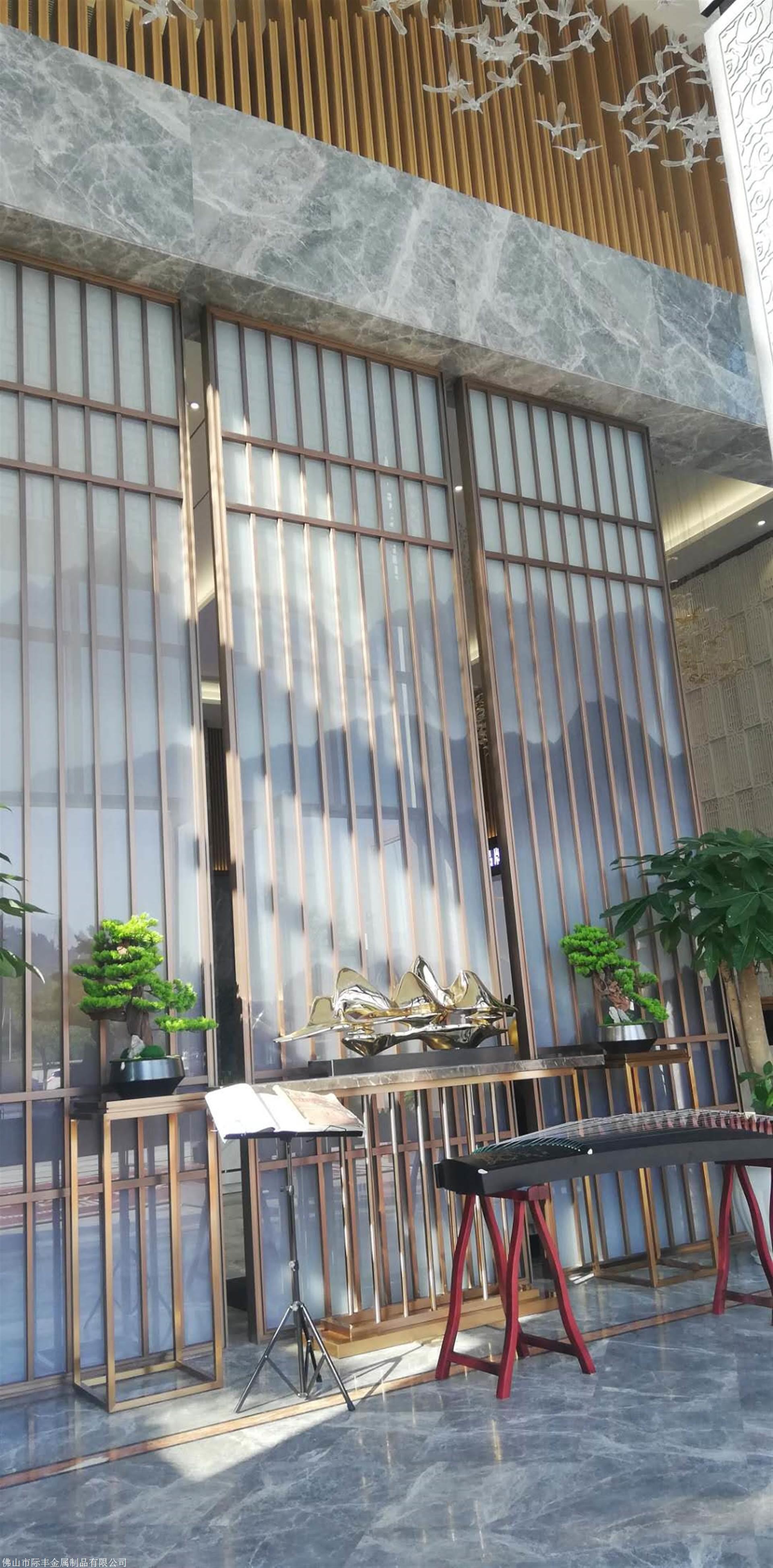 酒店会所装饰金属屏风定制加工厂