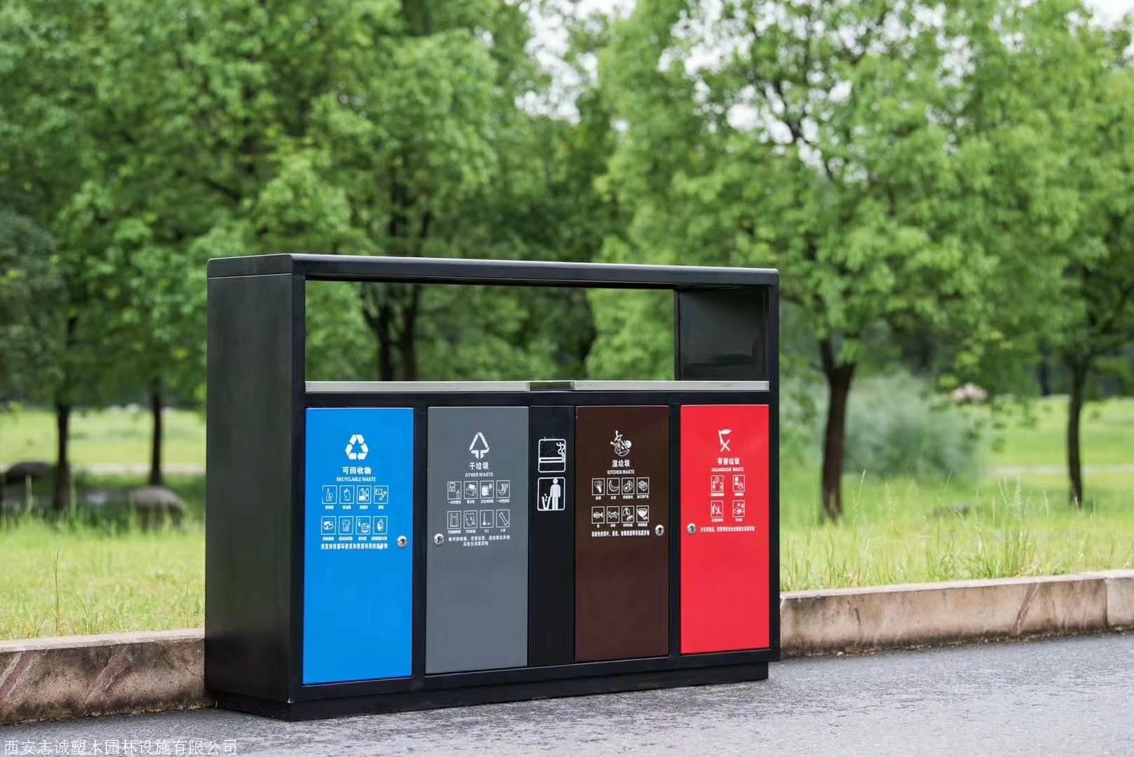 电梯口区域垃圾分类只要分为两类:即可回收物和其他垃圾,对应的颜色为