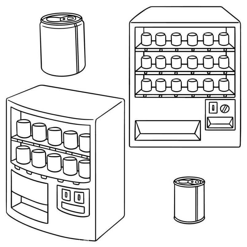 饮料售卖机简笔画图片