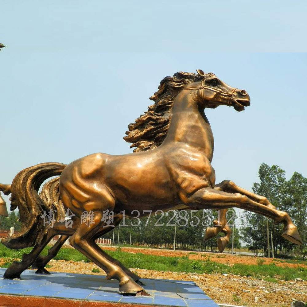 銅奔馬雕塑 鑄銅馬 銅馬 公園動物擺件