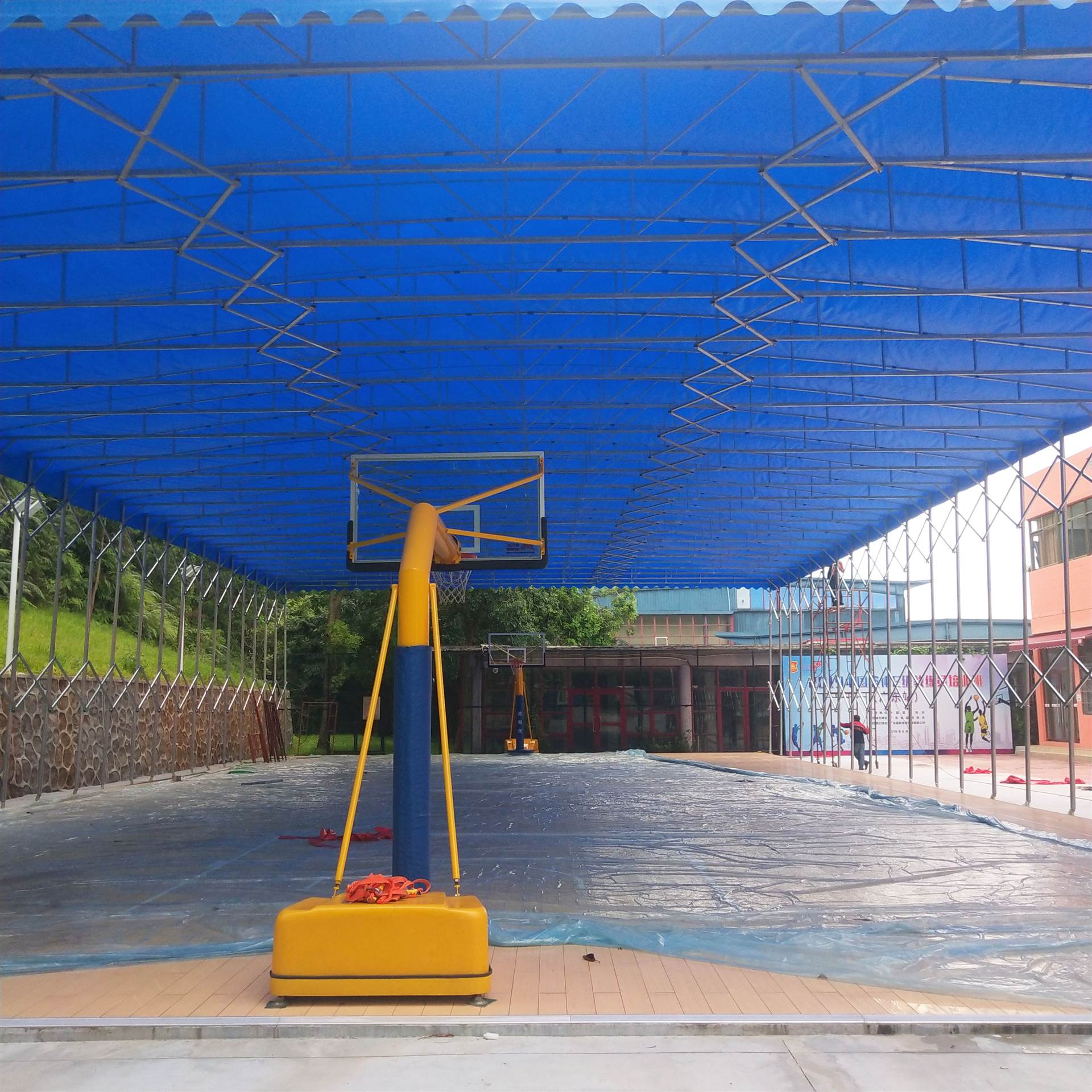 厂家供应 户外推拉雨棚 大排档 推拉棚 仓库活动棚可定制