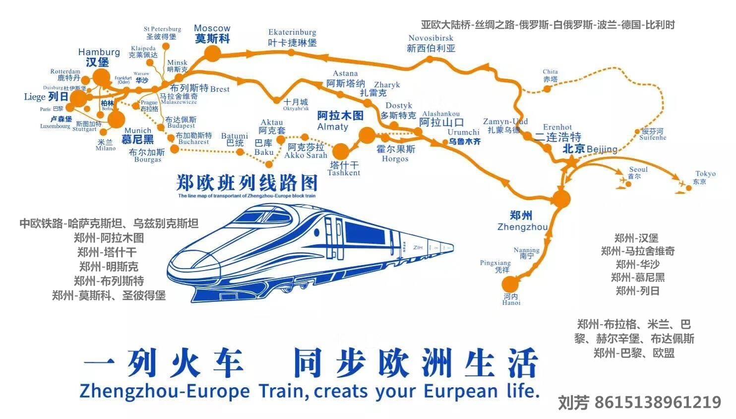中欧铁路路线图高清图片