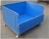 贵阳仓储笼 常规折叠堆垛仓储仓储笼 加轮子可移动仓储笼车现货