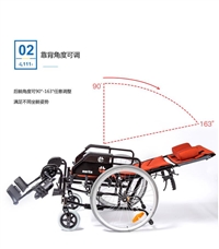 济南哪里卖轮椅能平躺轮椅 美利驰L111全躺半躺瘫痪偏瘫平躺轮椅