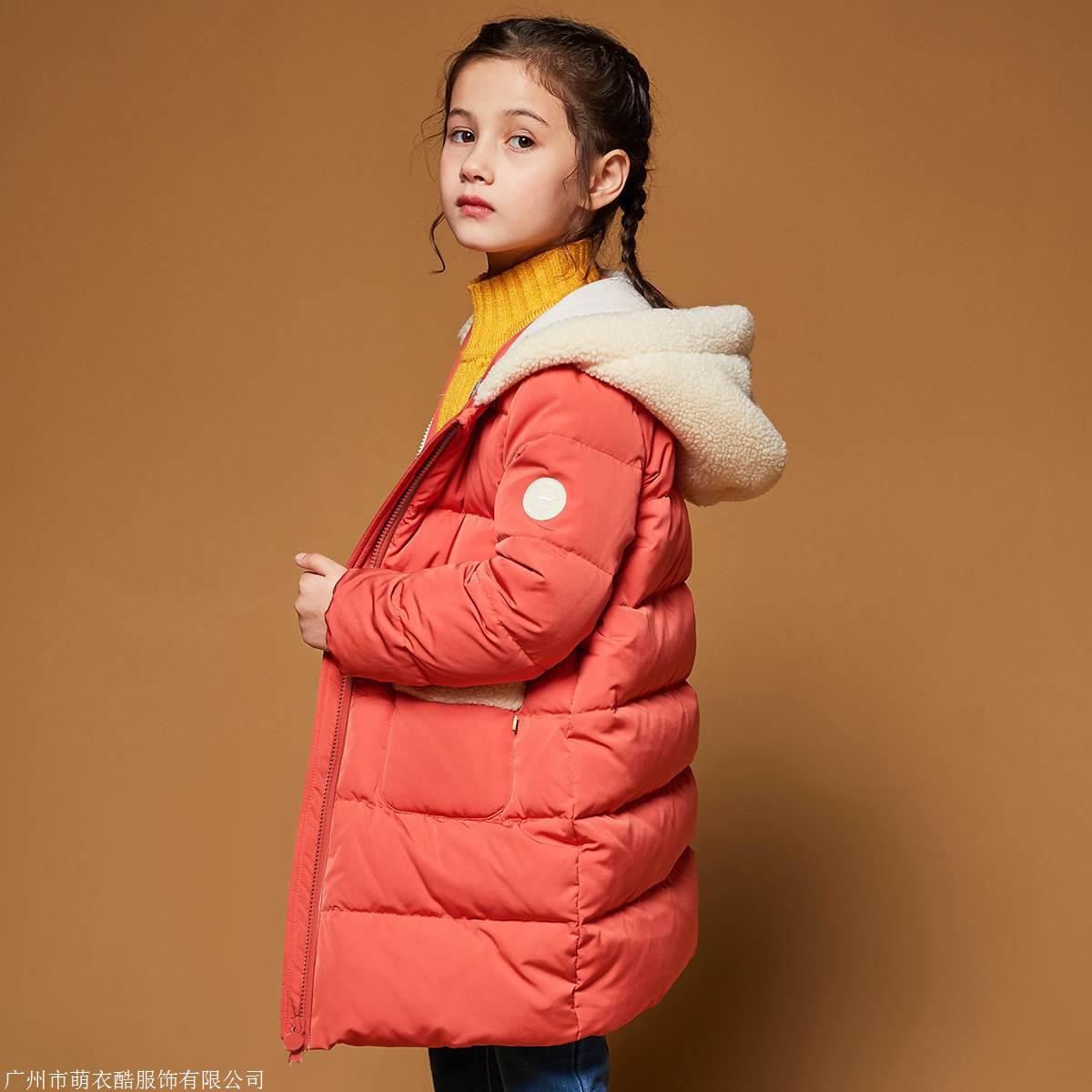 深圳市品牌童装折扣服装城19年安奈儿冬季儿童羽绒服洋气外套