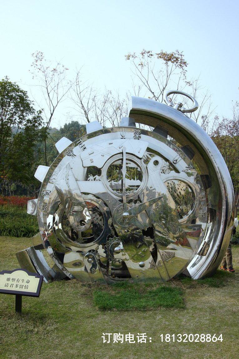 不锈钢抽象时间雕塑城市园林景观雕塑