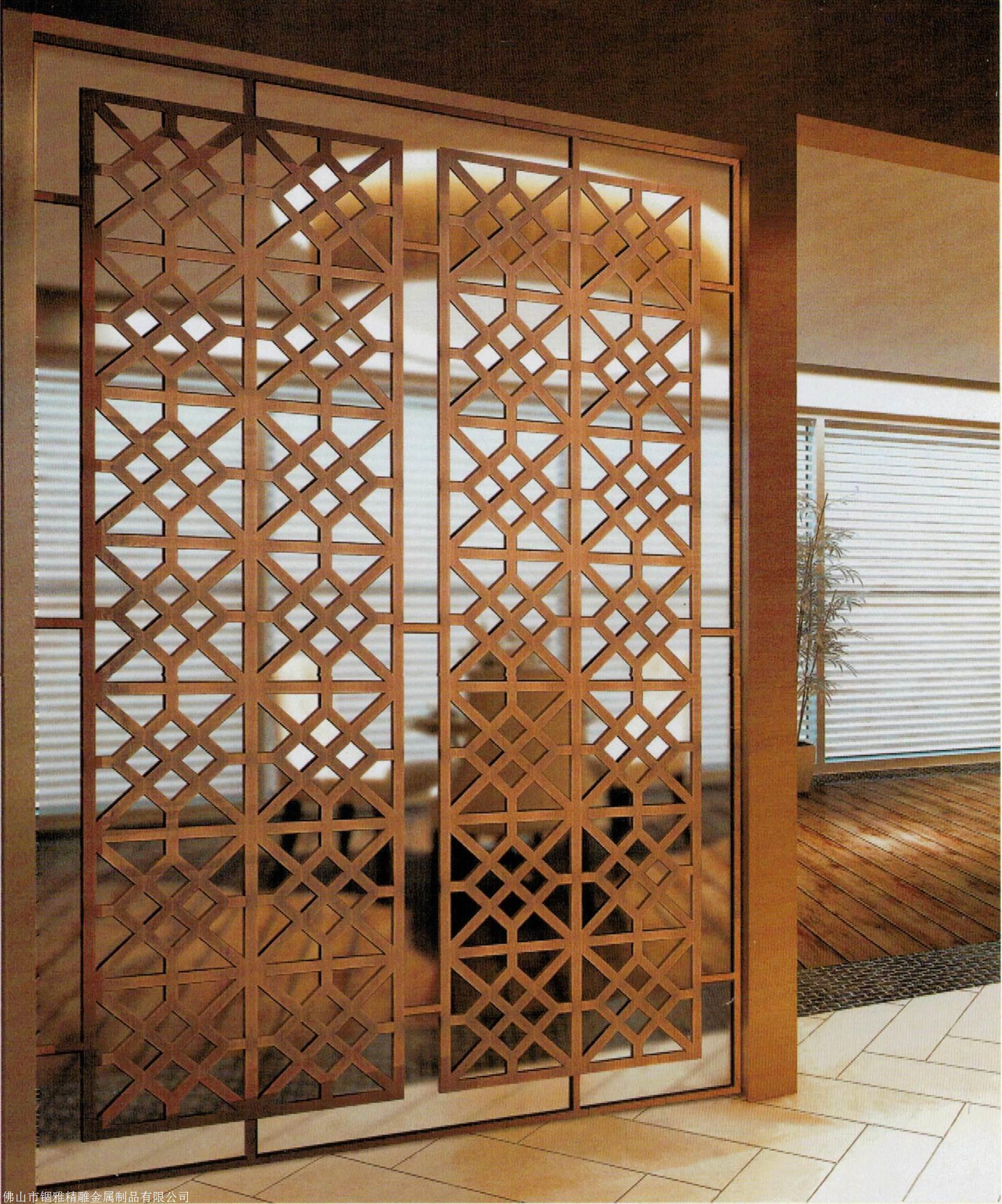 装饰拉丝钛金不锈钢激光镂空花格