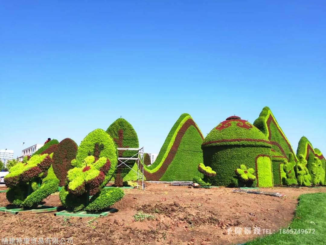 五色草造型建国70周年-予你景观绿雕厂家可以定制