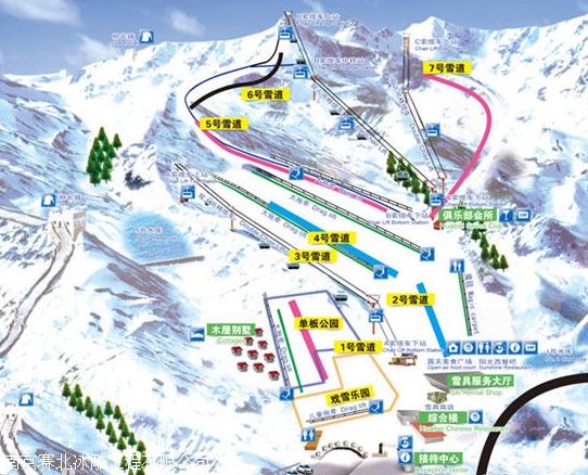 北大壶滑雪道图图片