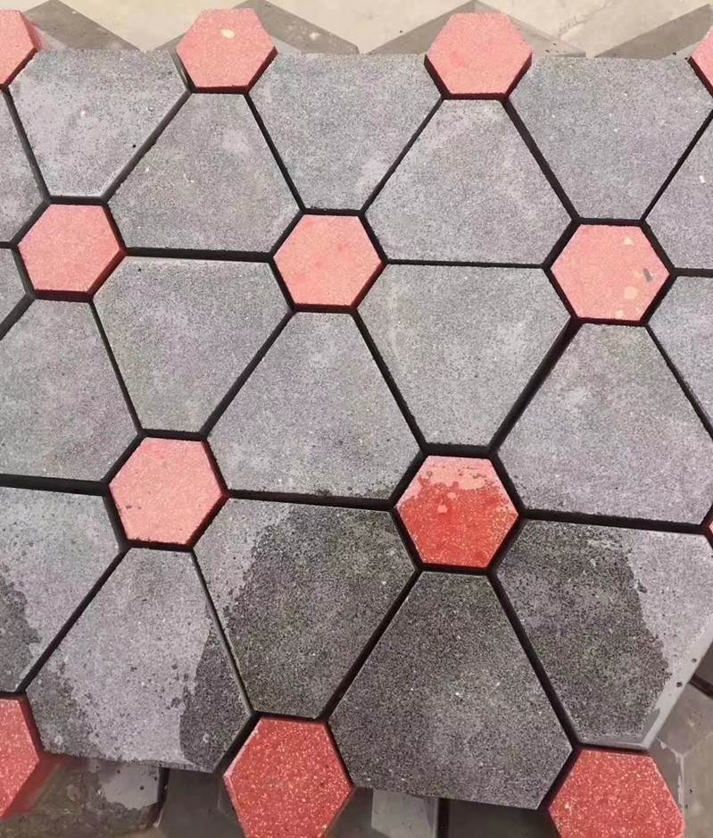 组合彩砖塑料模具拼花式透水地砖模具