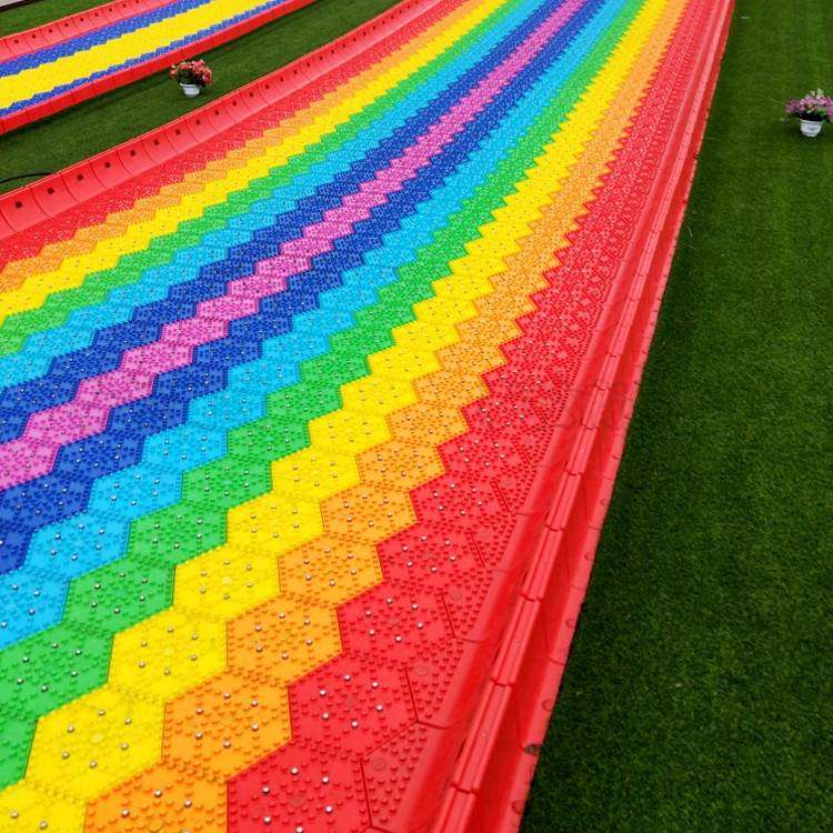 彩虹滑道 七彩滑道价格 儿童滑梯 室外游乐设备